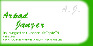 arpad janzer business card